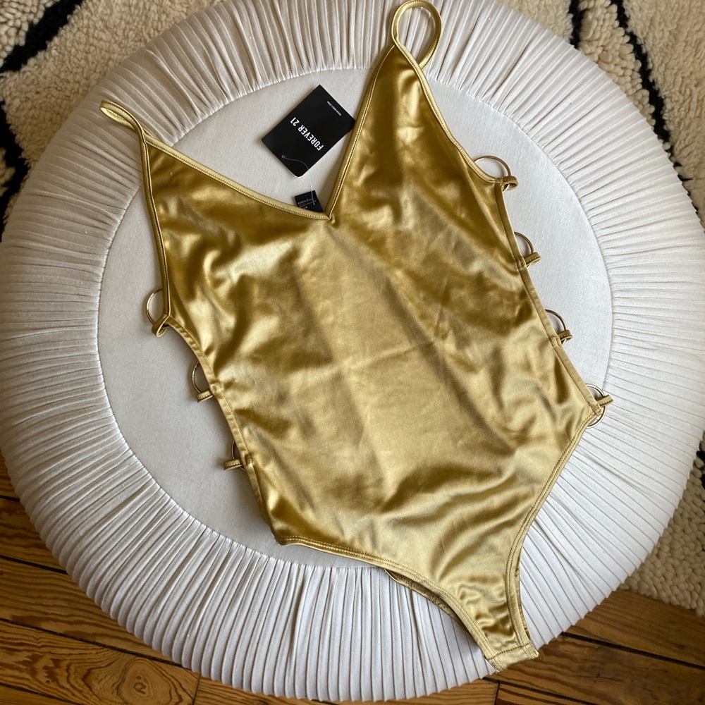 Forever 21 NWT Golden Metallic One-Piece